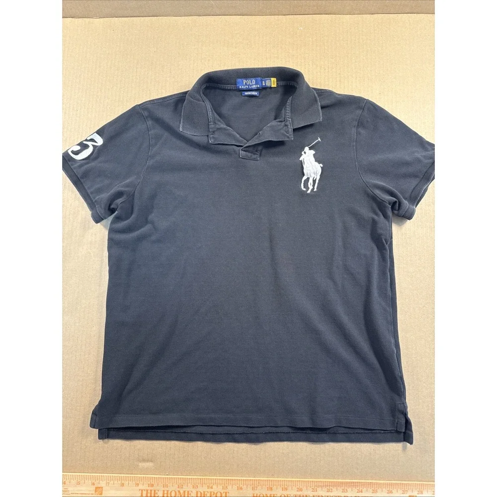 Polo Ralph Lauren Big Pony Polo Shirt Black 3 Custom Slim Fit XL Mens